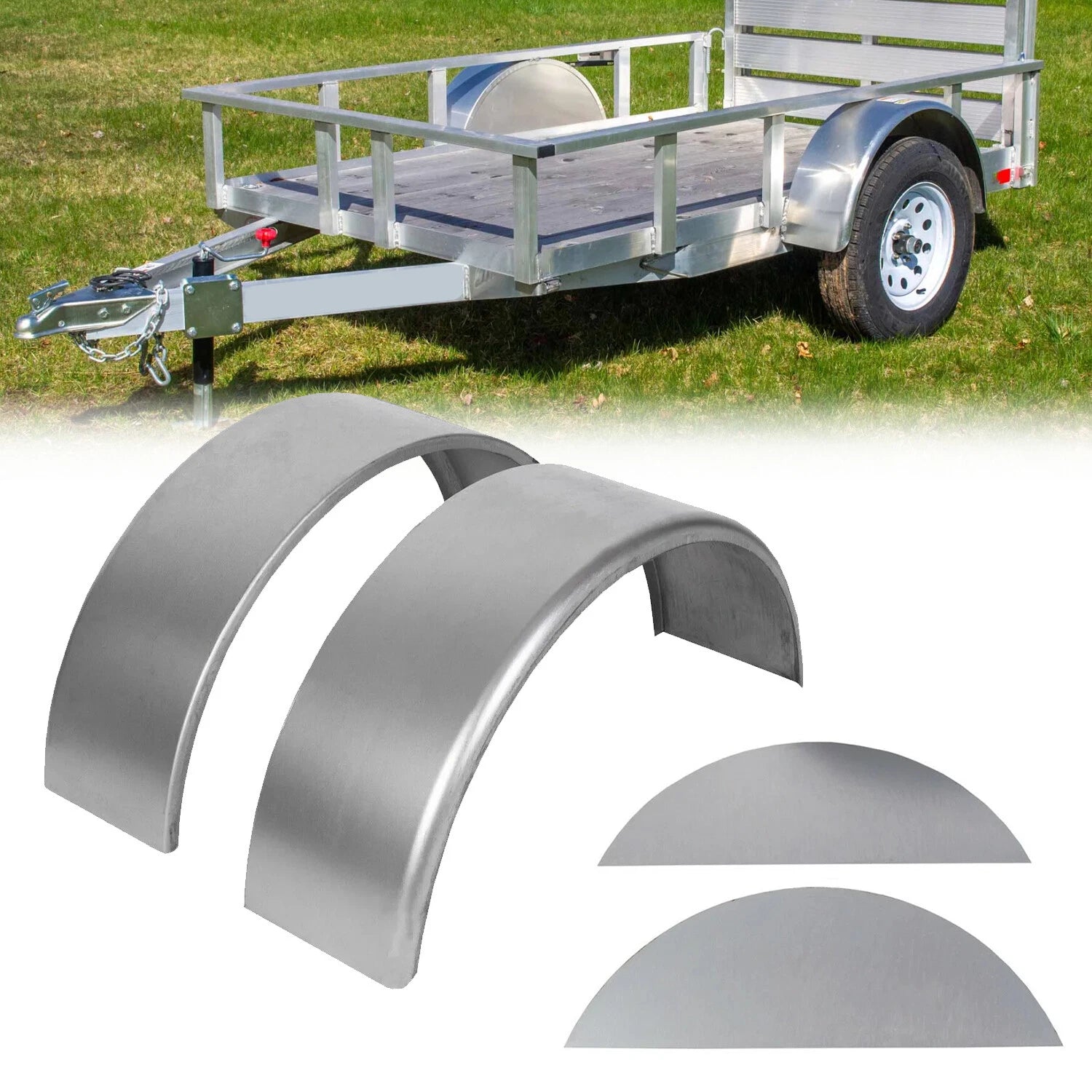 Pair of Steel Round Trailer Fenders for 14"-16" Wheel (Fits )