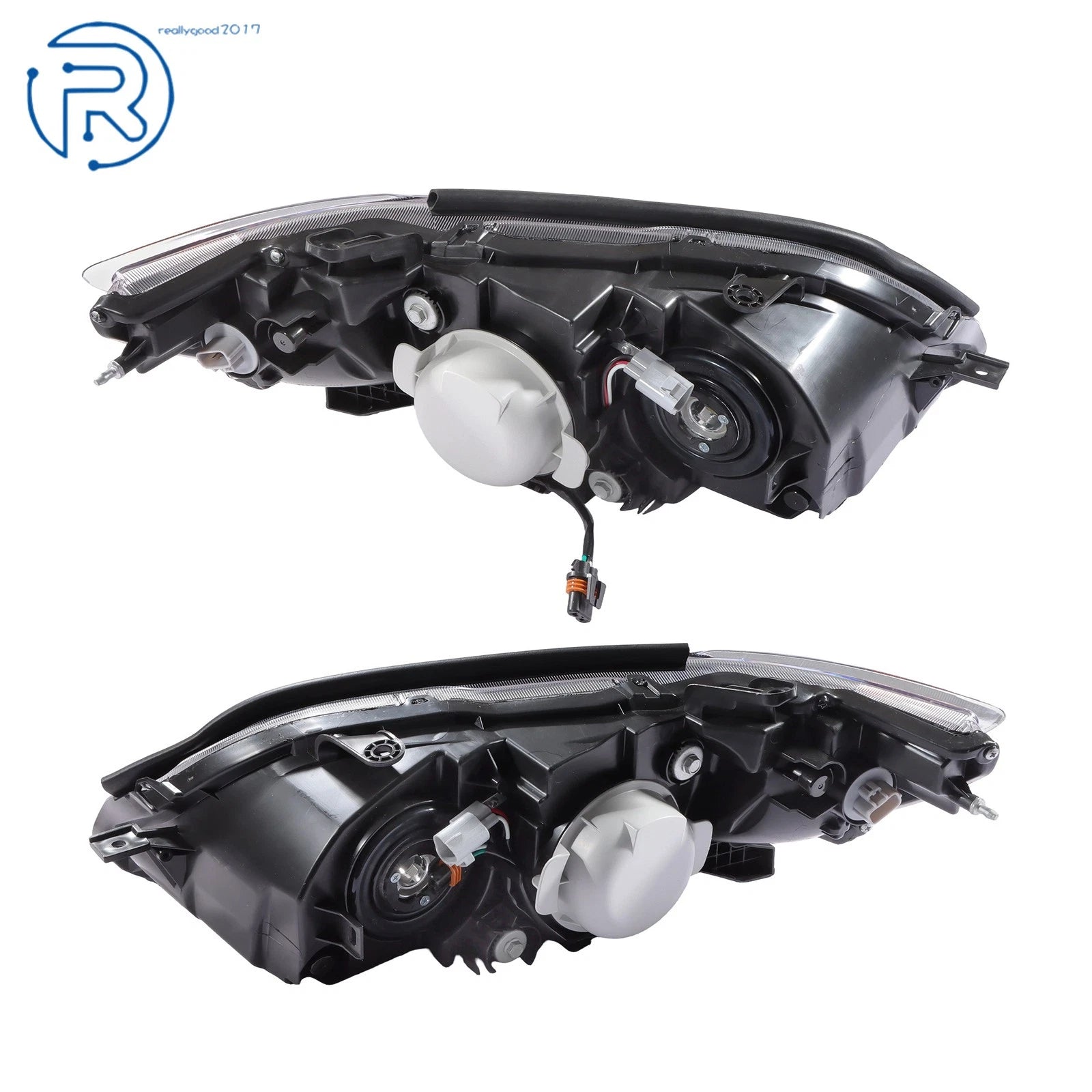 LH + RH Headlight for Subaru Legacy (2008–2009) Black Housing Halogen