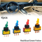 4PCS Rocker Switch with LED Light for Boat (12V SPST On/Off)