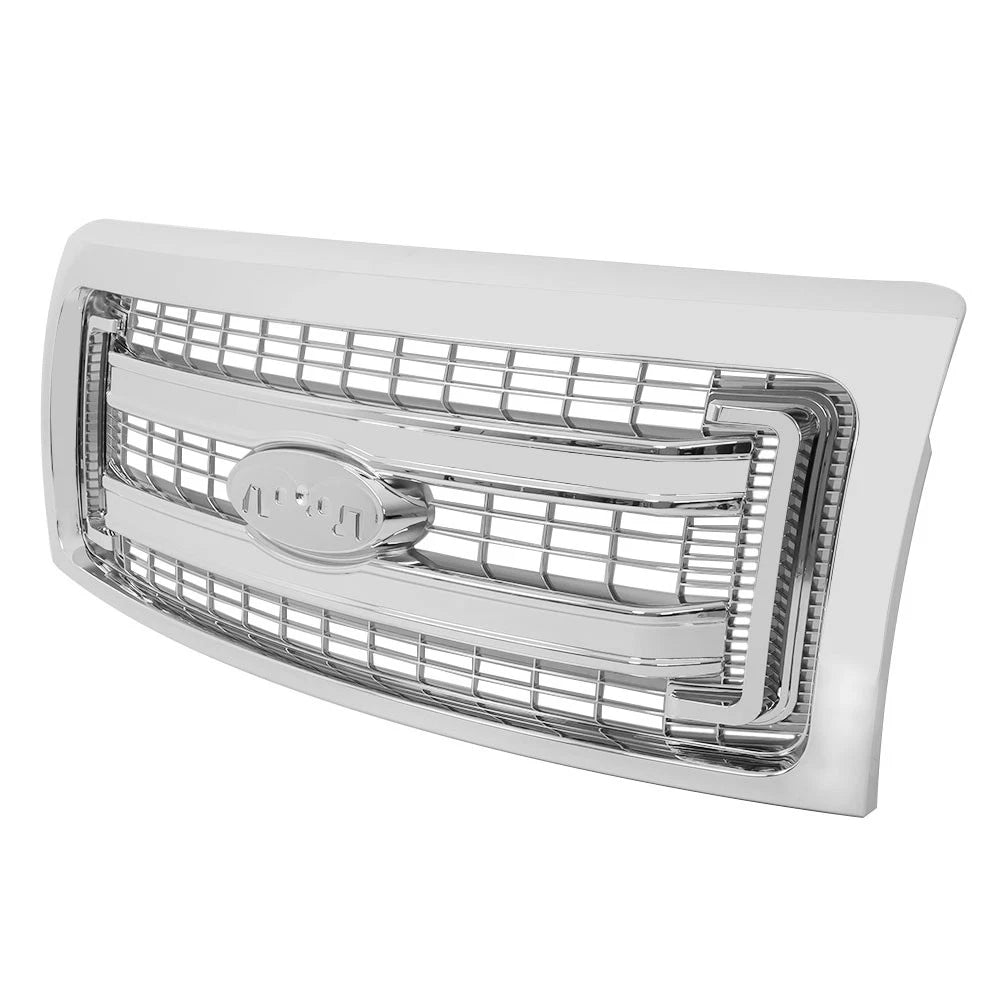 Set of 2 Chrome Front Upper Grille Replacements for Ford F150 (2009–2014)