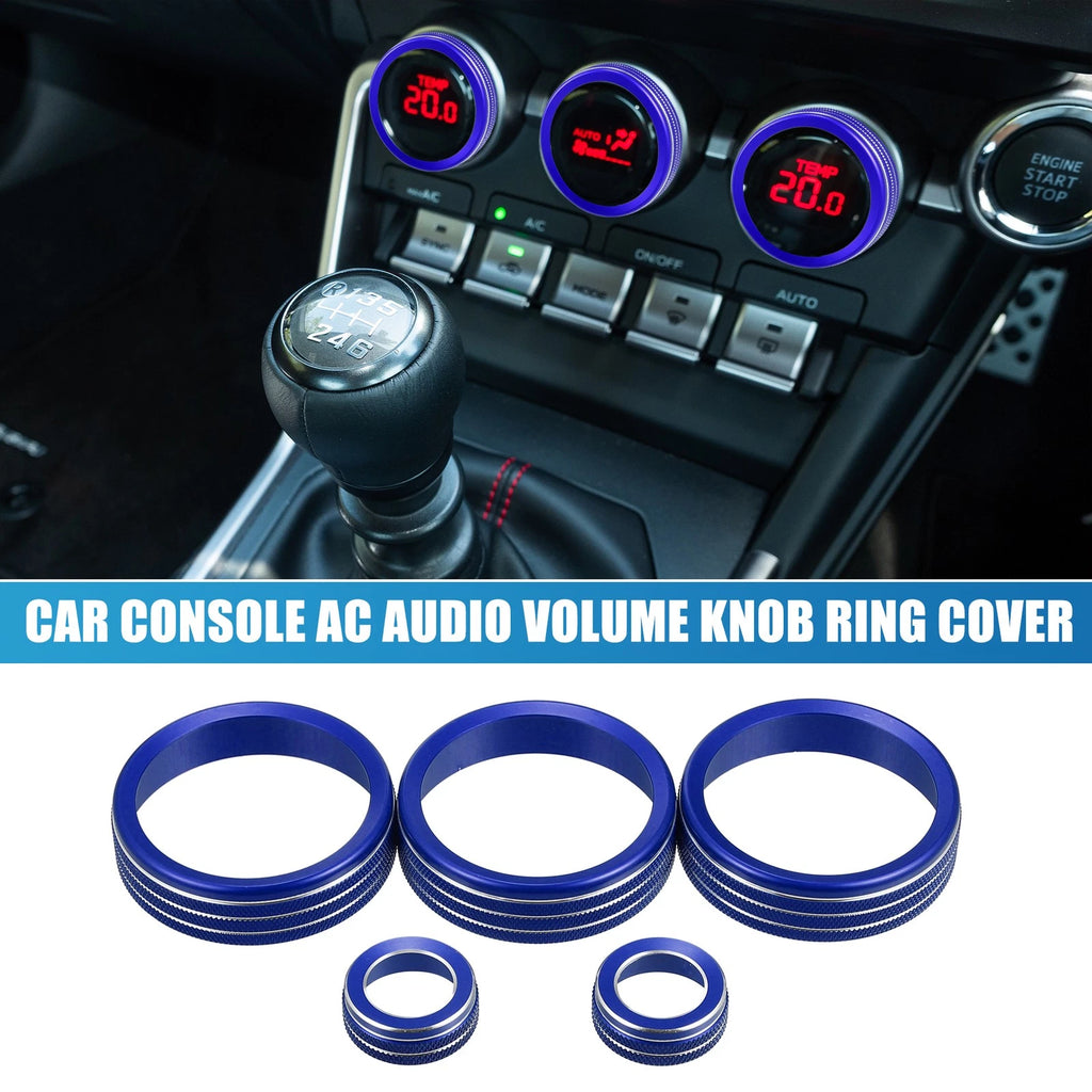 Set of 5 AC Audio Volume Knob Covers for Subaru BRZ, GR86 (2022) Blue