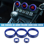 Set of 5 AC Audio Volume Knob Covers for Subaru BRZ, GR86 (2022) Blue