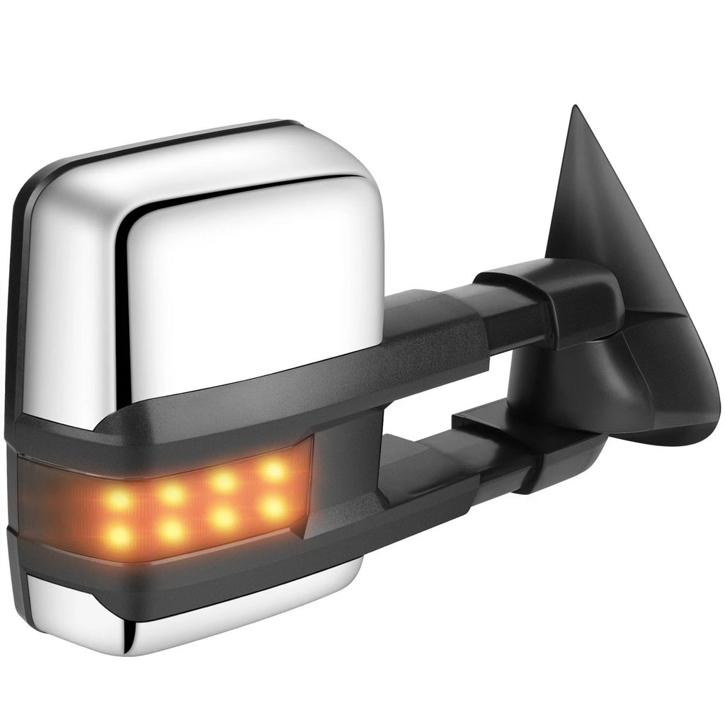 Chrome Power Smoke LED Tow Mirrors for GMC 1500/2500/3500 (1988–1998)