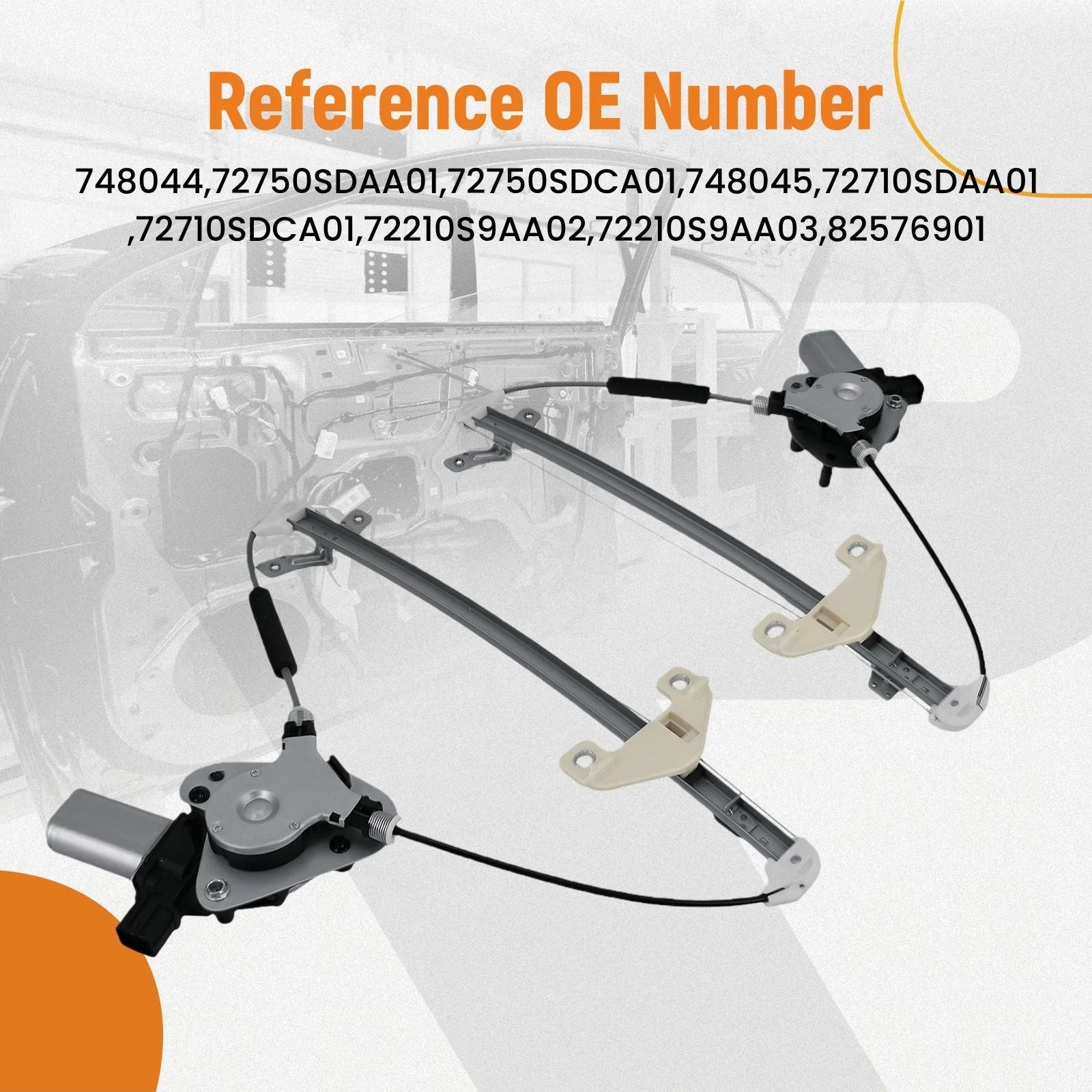 Power Window Regulator for Honda Accord (2003–2007) Rear L/R 72710SDAA01