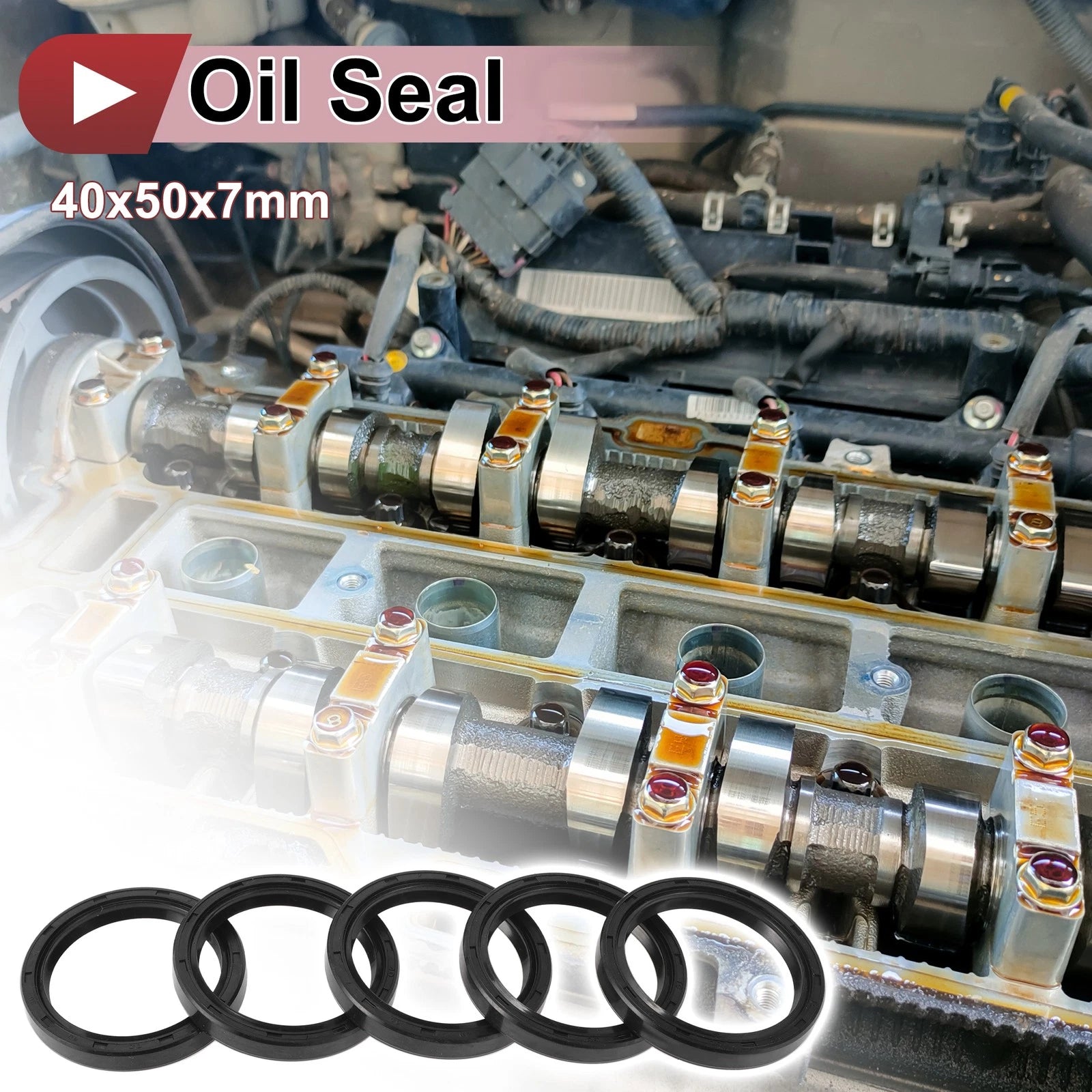 Set of 5 Rotary Shaft Oil Seals 40x50x7mm Nitrile Rubber