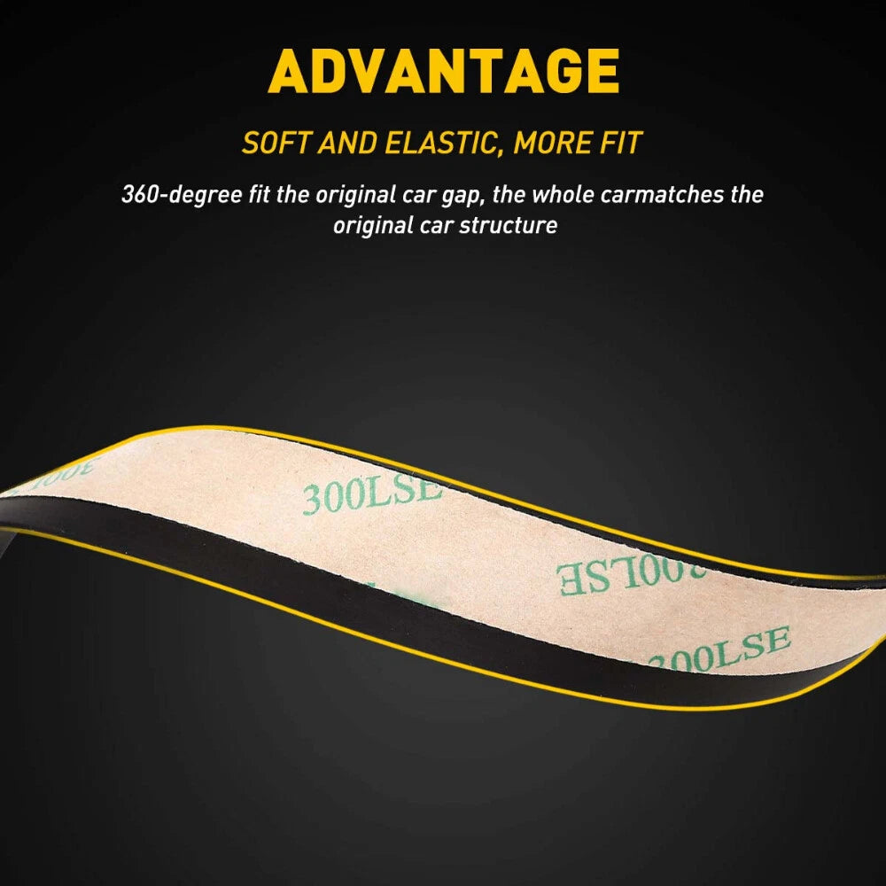 Set of 4 Rubber Seal Strips for Car Front Rear Side Windows