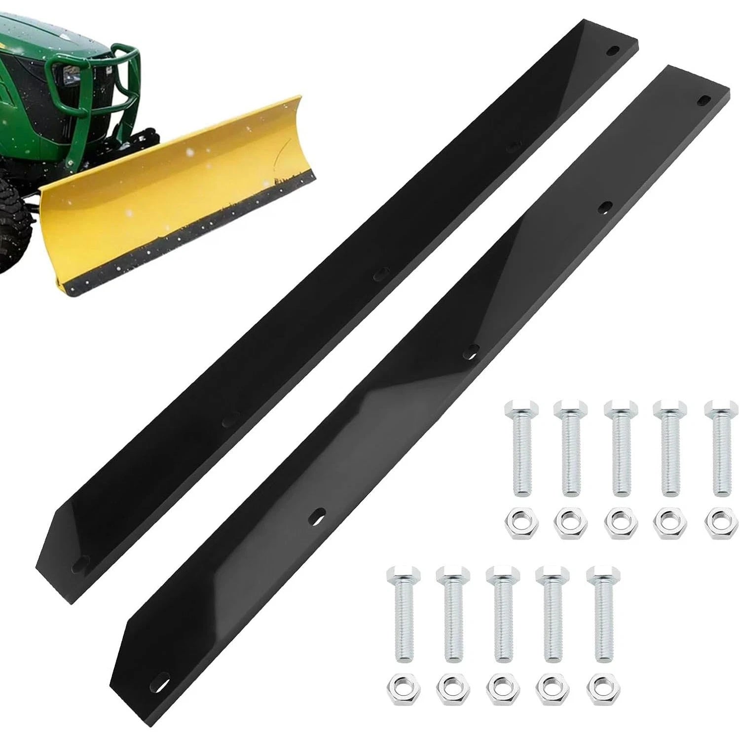 2-Pack Poly Cutting Edge Scraper Bar for John Deere 54" Snow Plow 