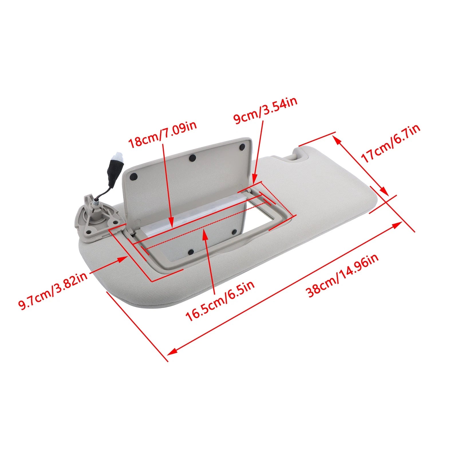 Left Driver Side Sun Visor for Nissan Altima (2019â2024) Gray with Lights