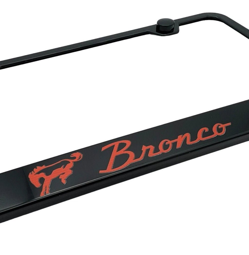 License Plate Frame Notched Black for Ford Bronco (2021–2024)