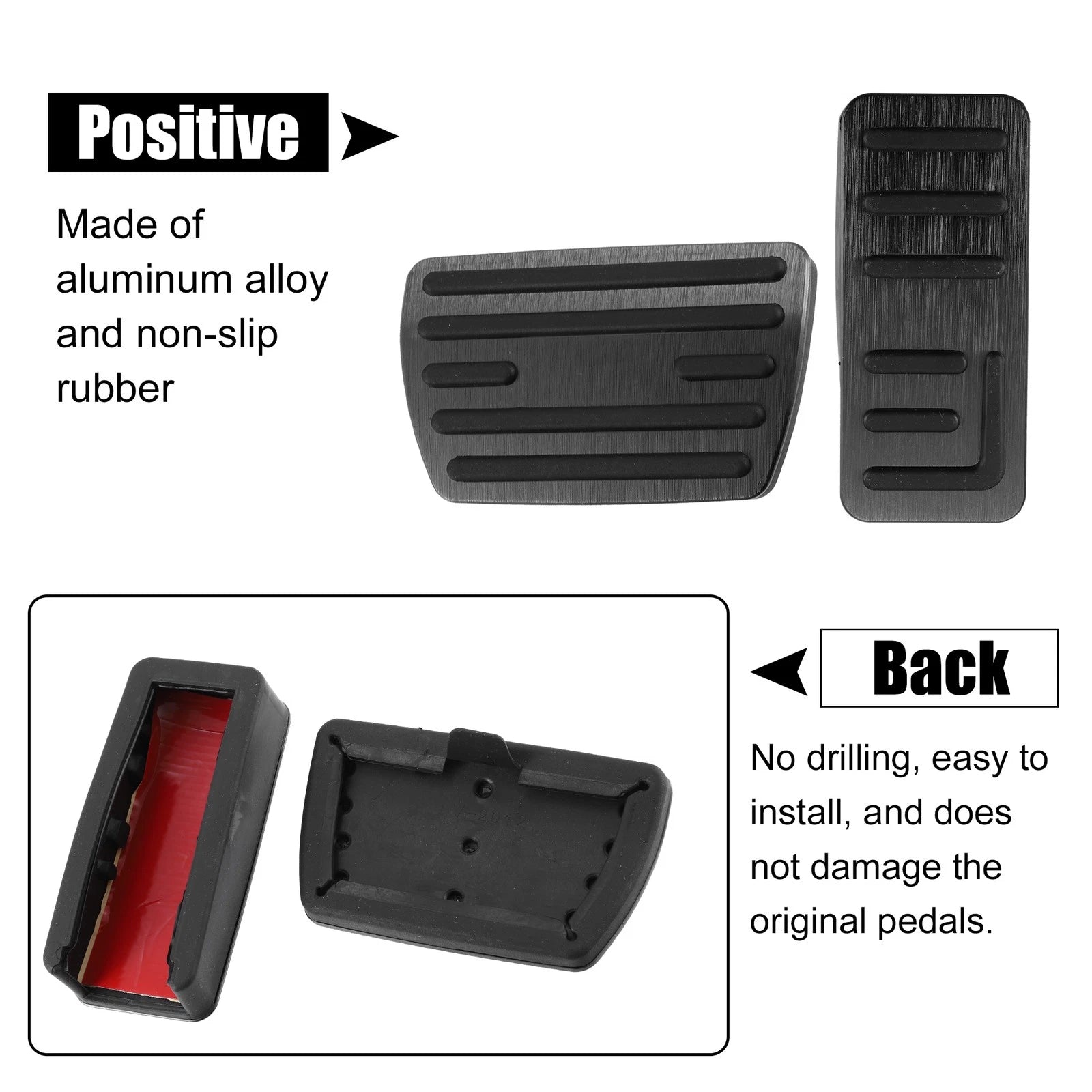 2X Non-Slip Metal Foot Pedal Covers for Honda HR-V Vezel RV3 (2014–2021)