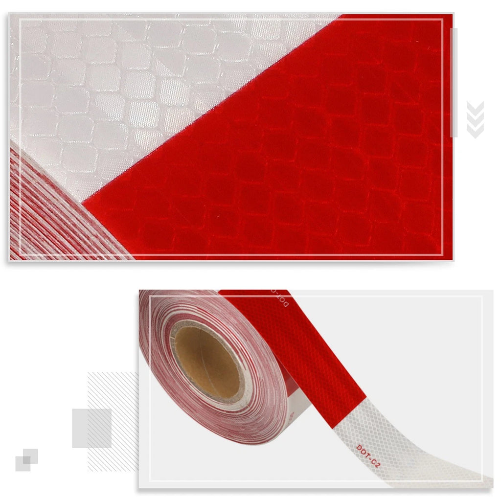 2" x 150' DOT-C2 Reflective Tape Red/White for Trucks