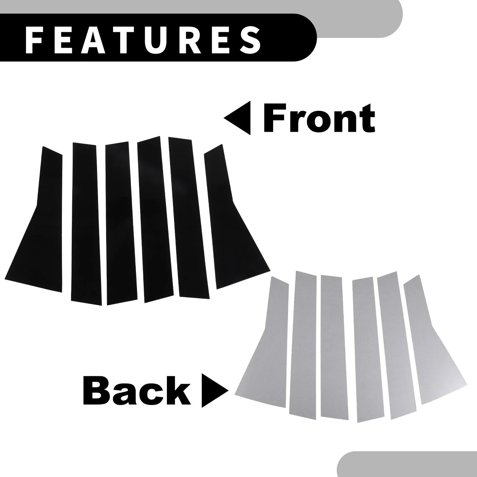6 x Car Pillar Window Trim Covers for Honda CR-V (2017-2022) Black