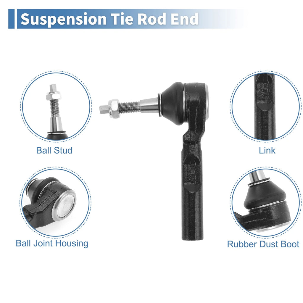 6pcs Front Inner Outer Tie Rod End Link for Pontiac G6 (2005–2010) No. ES800086