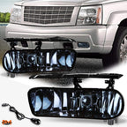 Smoked Lens Front Bumper Fog Lights + Switch Pair for Cadillac Escalade (2002–2006)