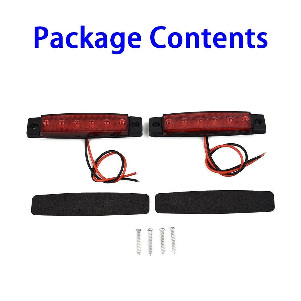 2X 6 LED Red Sealed Turn Brake Stop Tail Light for Truck Trailer RV Boat