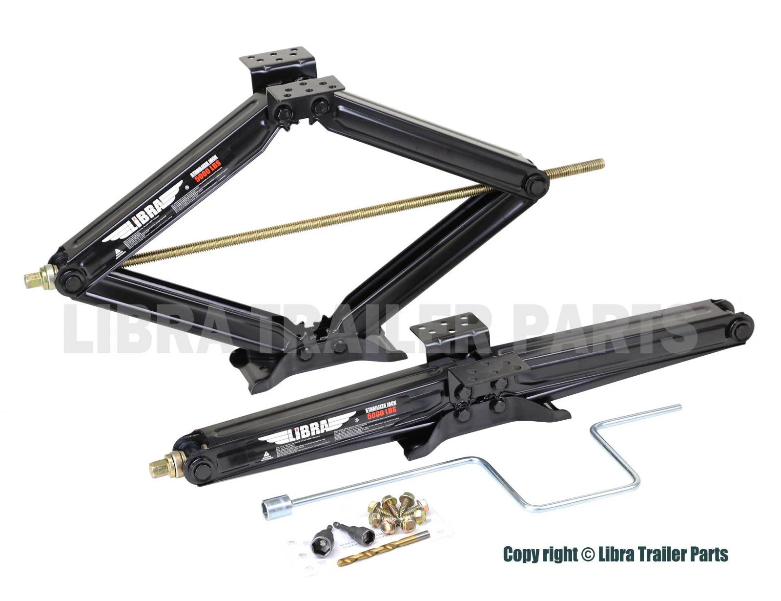 Set of 2 Stabilizer Leveling Scissor Jacks for RV Camper Trailer (30", 5000lbs)