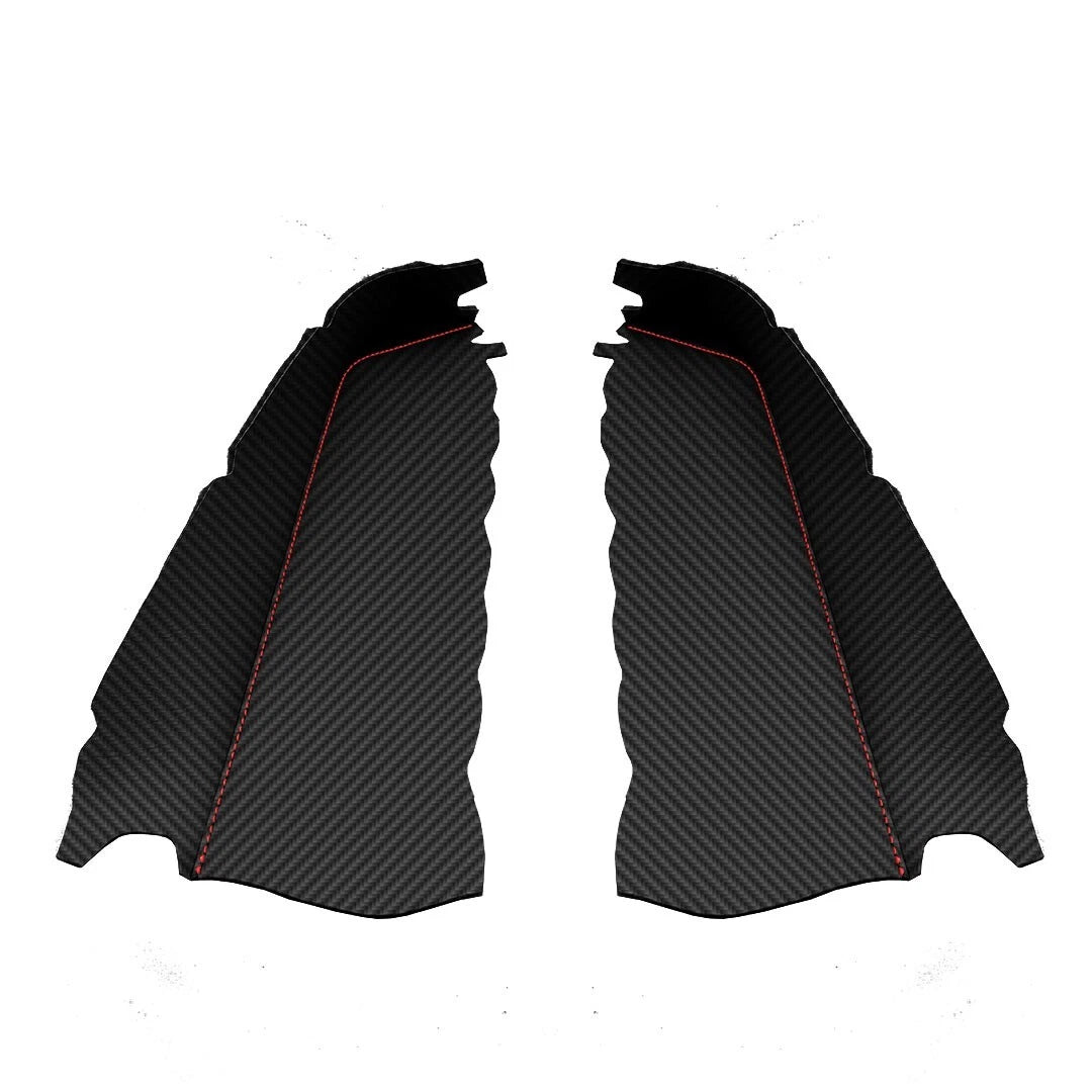 Door Panel Armrest for Ford F150 Lariat (2015–2020) PVC Carbon Red Stitch