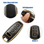 TPU Keyless Remote Cover for Audi A6 (2012–2018) 726215952568 Black Gold Tone