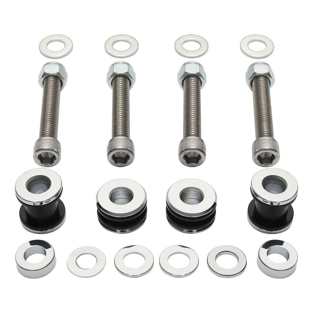 Chrome Sissy Bar Docking Hardware Kit for Harley Fat Boy FLSTF (2003–2017)