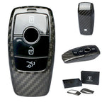 Remote Key Fob Cover for Mercedes Benz E-Class W213 (2017–2018) Carbon Fiber Black