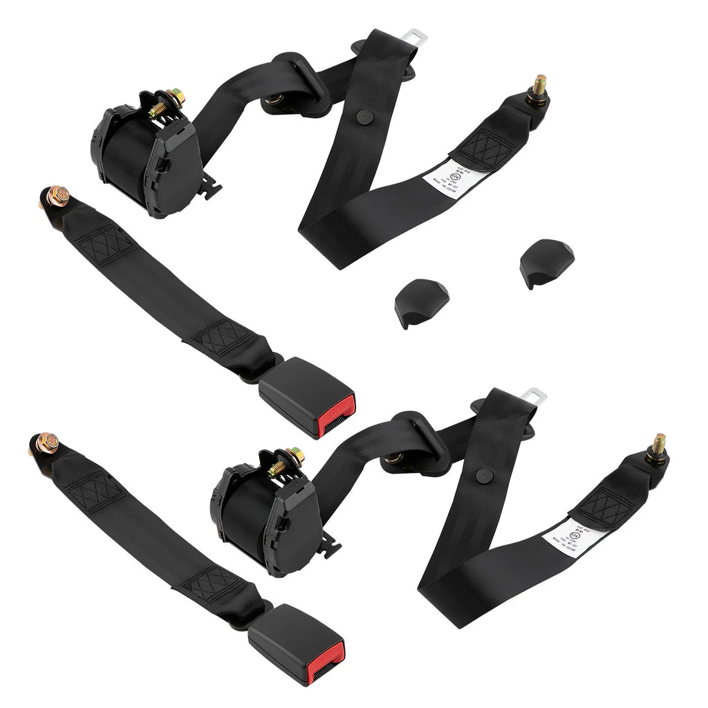 2X Universal Retractable 3 Point Seat Belt Adjustable Safety Belt