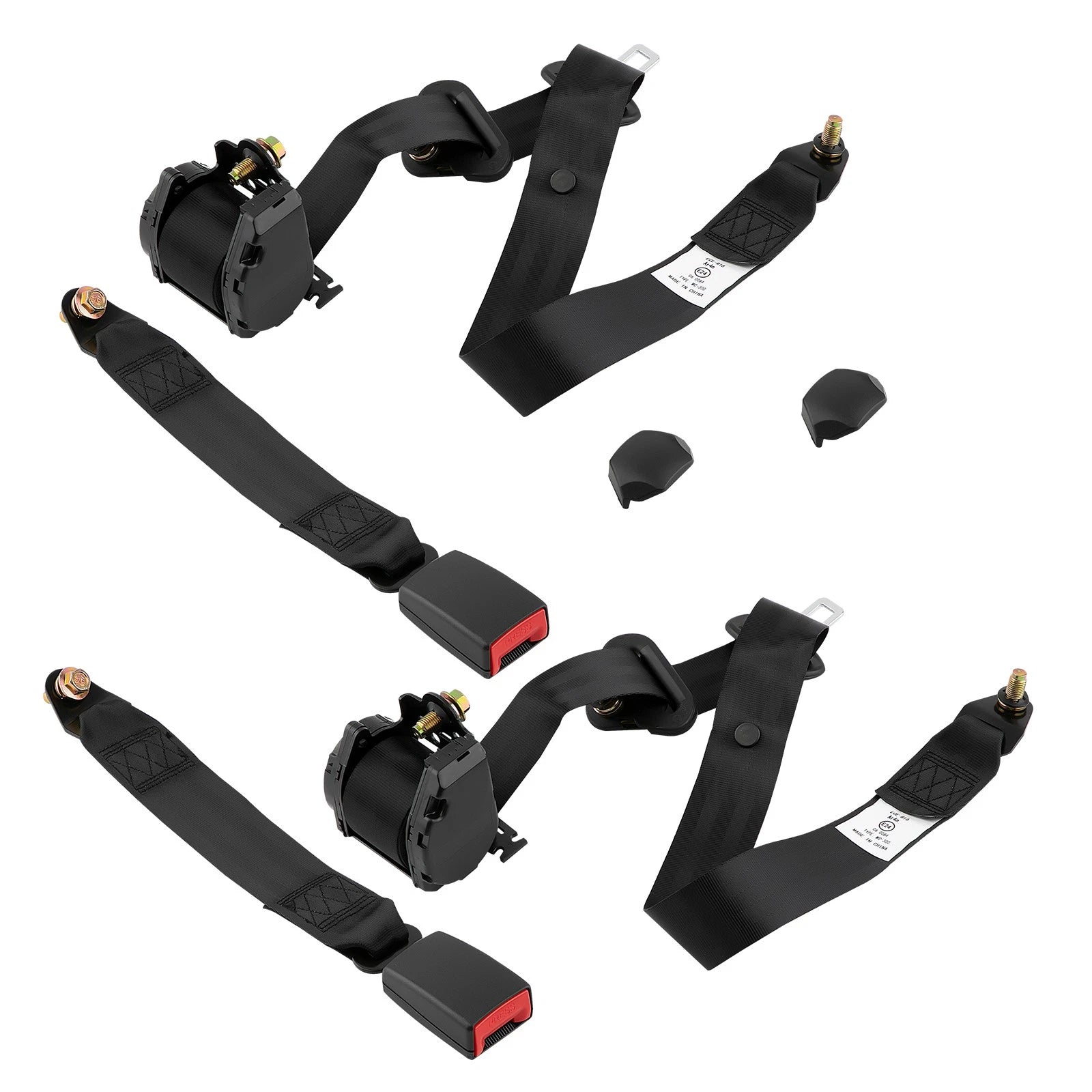2X Universal Retractable 3 Point Seat Belt Adjustable Safety Belt