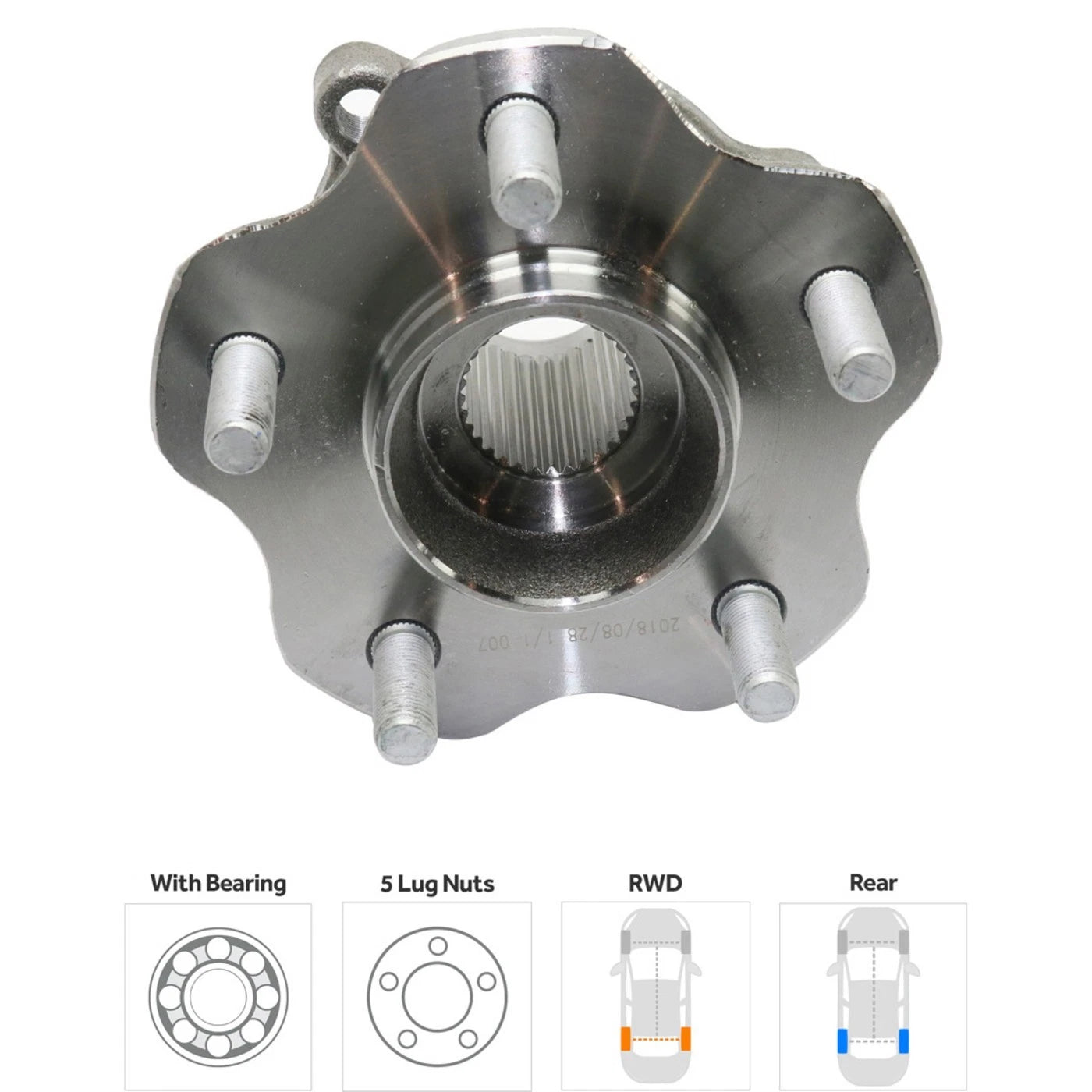Wheel Hubs for Infiniti G37 (2008–2013) with Bearing 4-Wheel ABS RWD