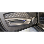 2pc Brushed Stainless Steel Door Guards w/Polished '5.0' for 10-14 Ford Mustang
