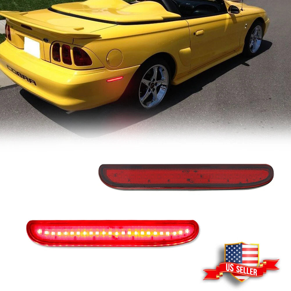 2X Red Rear LED Side Marker Light Reflectors for Ford Mustang (1994–1998)