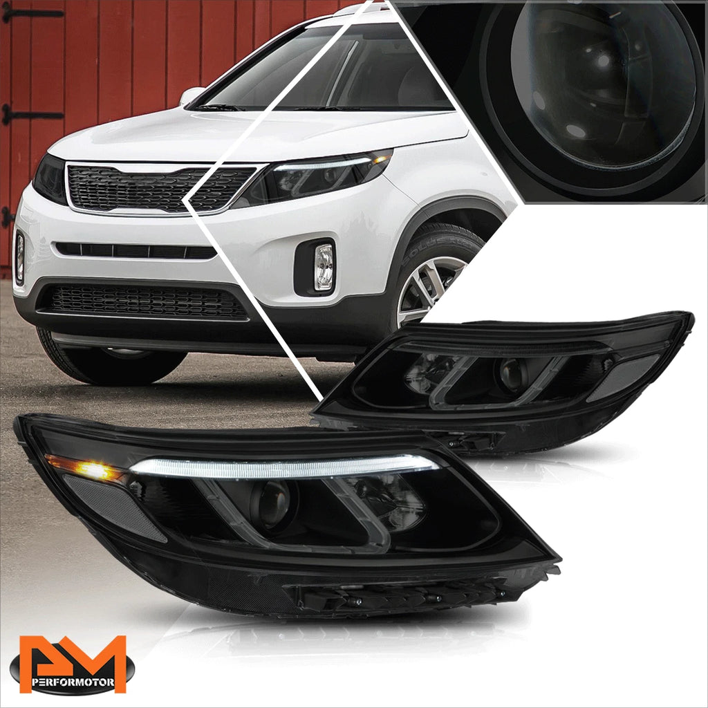 LED Projector Headlights for Kia Sorento EX/SX (2014–2015) - Clear Corner Smoked
