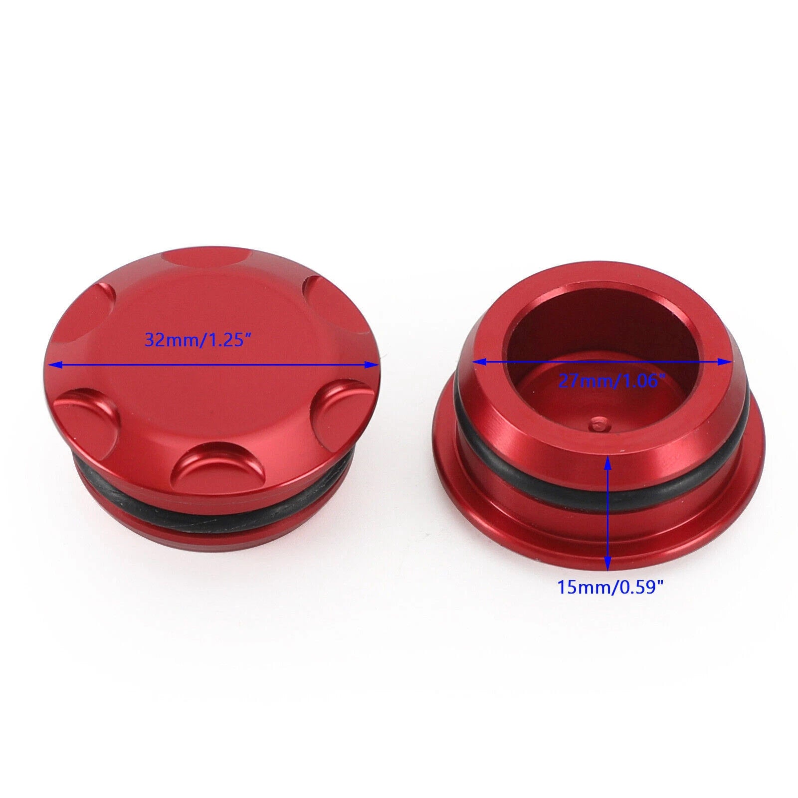 CNC Aluminum Side Frame Plugs for Kawasaki Ninja 400 250R (2018–2022) RED LD