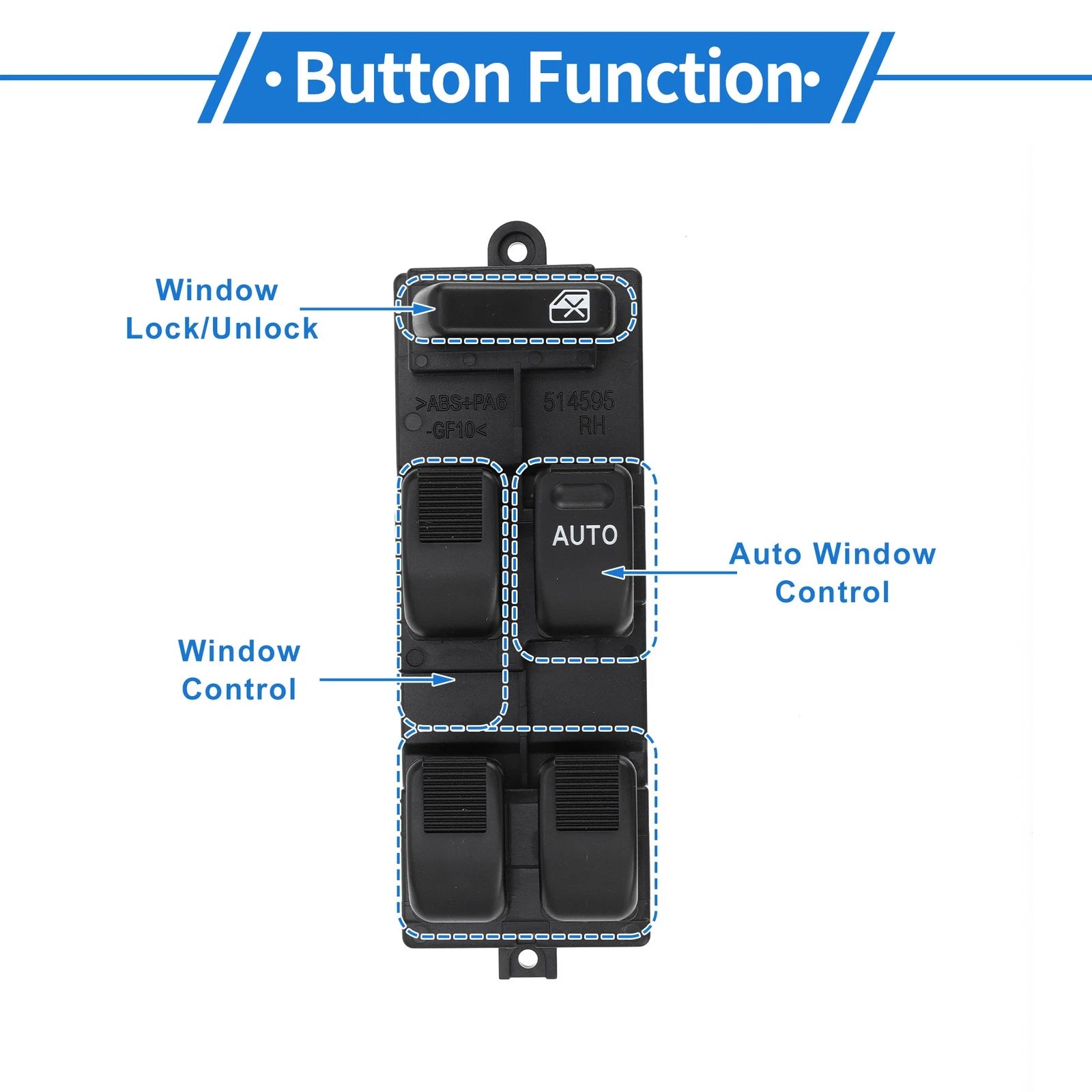 Front Right Power Window Switch for Toyota Avanza (2007–2008) No. 84820B0010
