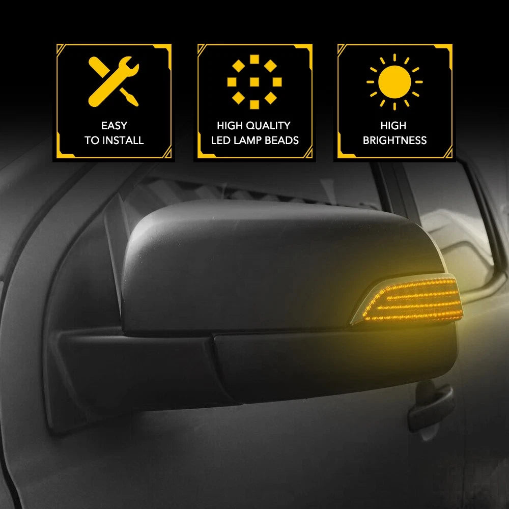 2X Sequential LED Side Mirror Turn Signal Lights for Ford Ranger (2019-2023)