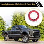 Headlight Control Switch Knob Cover Ring for Ford F-150 (2016–2021) Red