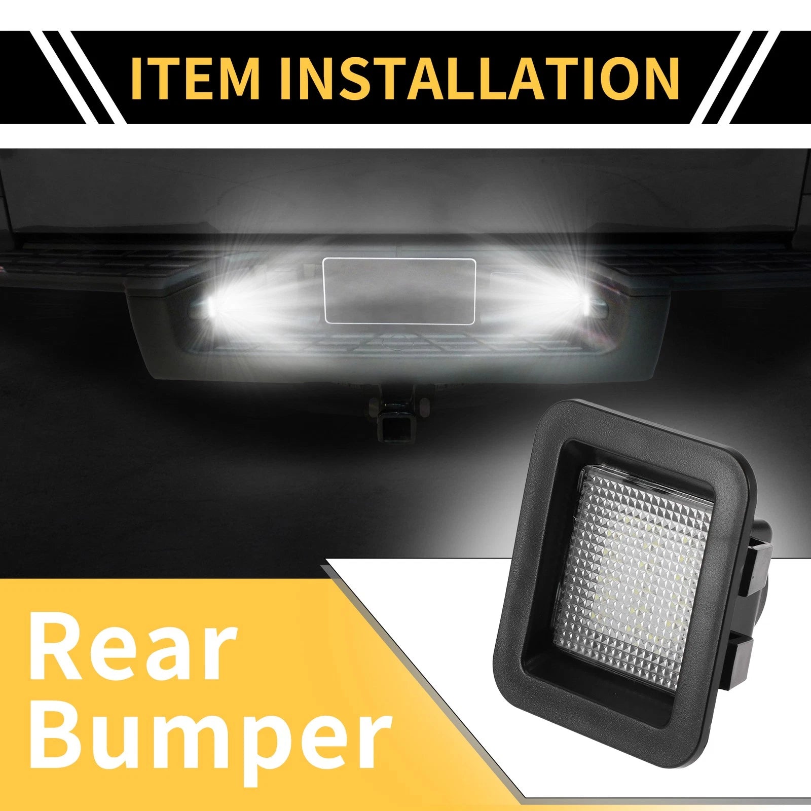 2X License Plate Light Tag Lamp for Ford F-150 (2015–2023) White Lens