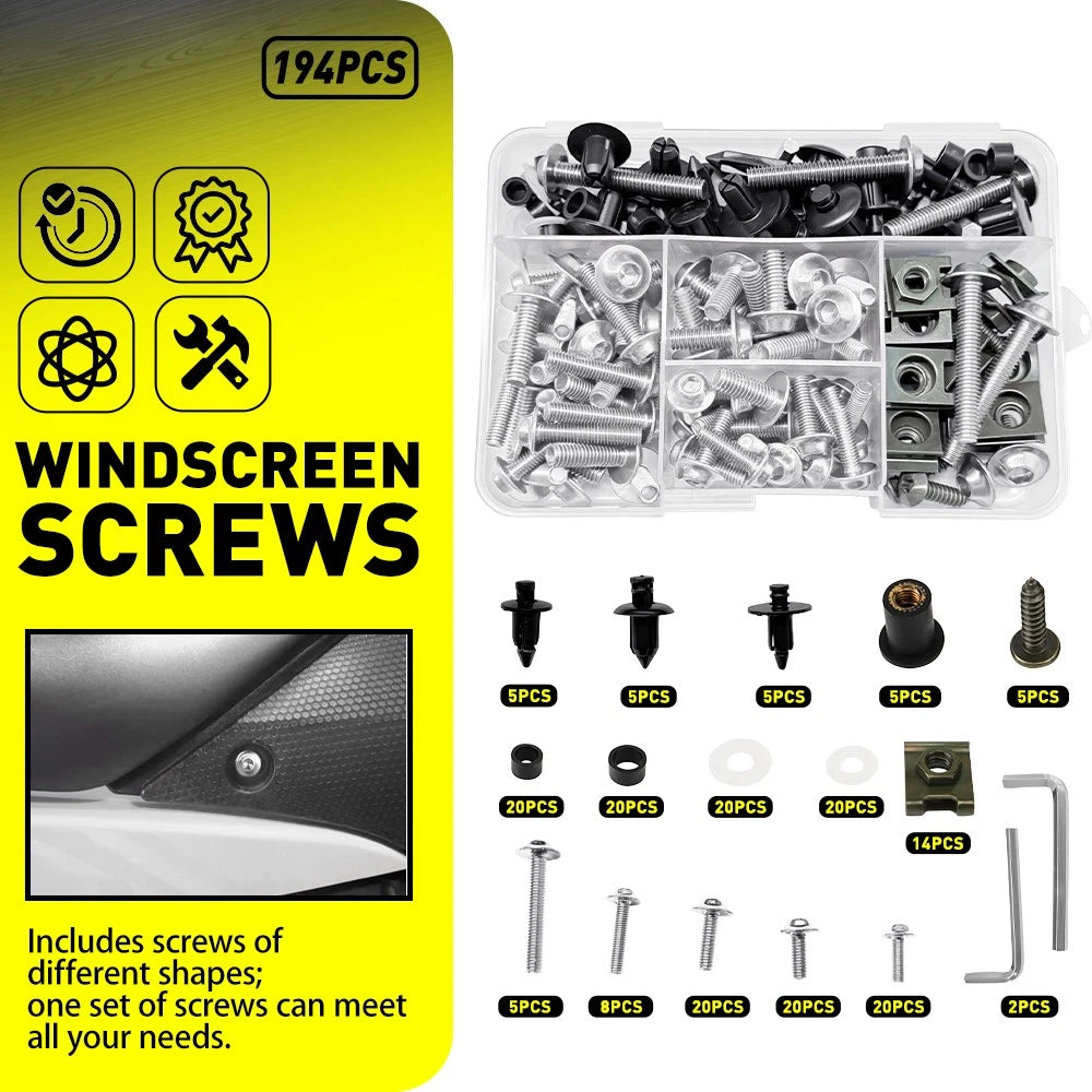 Set of 194X Fairing Bolts Kit for Suzuki GSXR600/750 (2011–2020) Silver