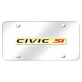 Gold Name on Chrome License Plate - Officially Licensed for Honda Civic Si