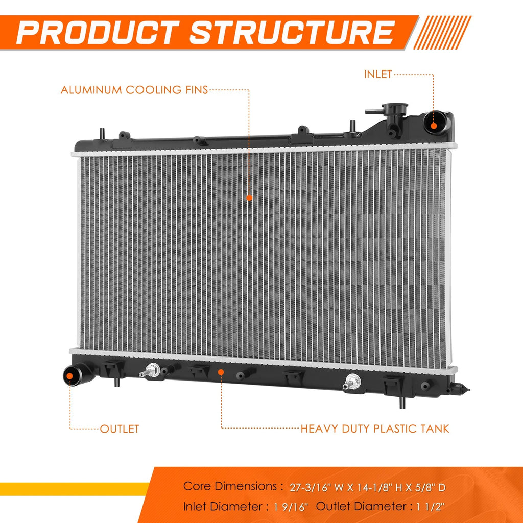 Aluminum OE Style Radiator for Subaru Forester 2.5L (2003–2005) DPI-2674