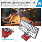 8in LED Work Light Torch for Milwaukee 18V Li-ion Battery (Compatible)