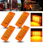 Set of 4 LED Amber Side Marker Turn Signal for Truck Trailer (12V)