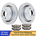 Rear Drilled Brake Rotors & Ceramic Pads for Dodge Ram 1500 (YYYY–YYYY)