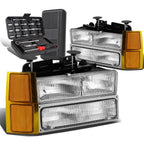 Chrome/Amber Corner Headlight for Chevy C10 C/K Pickup Truck (1994–1999)