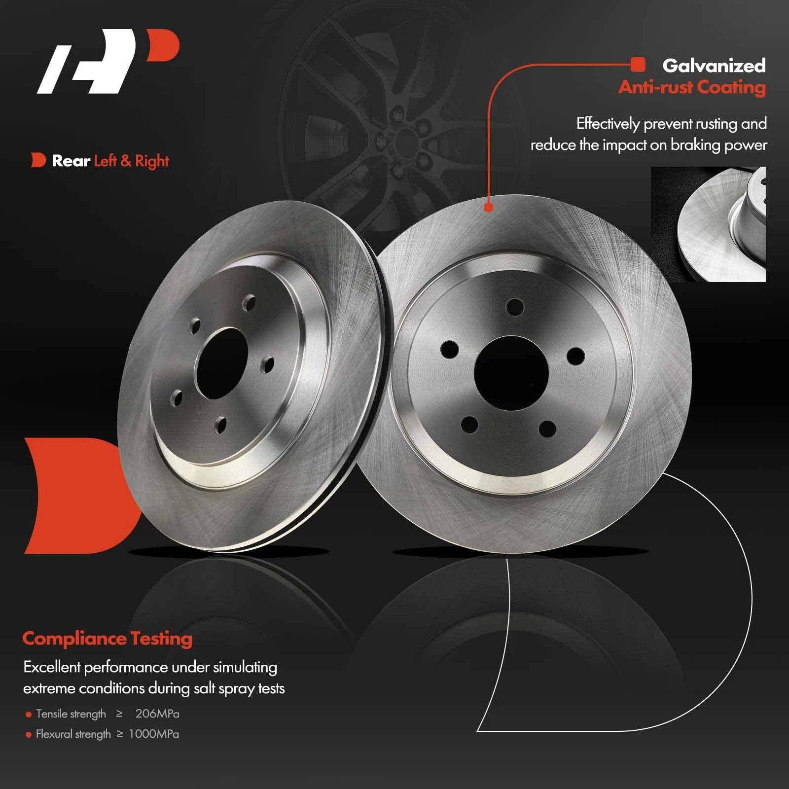 Rear Brake Rotor & Pad Set for Ford Mercury Freestar (2004-2007)