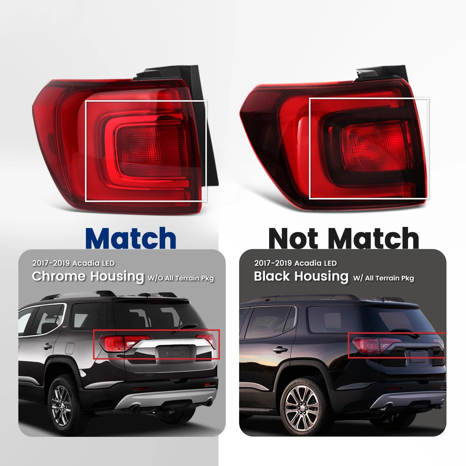 LED Tail Light for GMC Acadia (2017–2019) Outer Driver Side