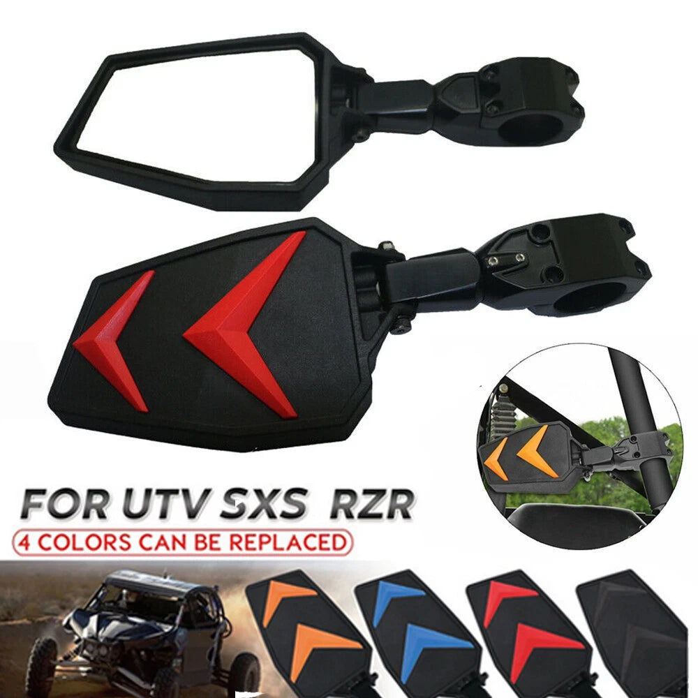 Side Rear View Mirrors for Polaris RZR, Yamaha YXZ1000R (1.75 Inch Bar)