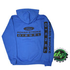 2X Blue Hoodie Sweatshirt for Ford Powerstroke Diesel