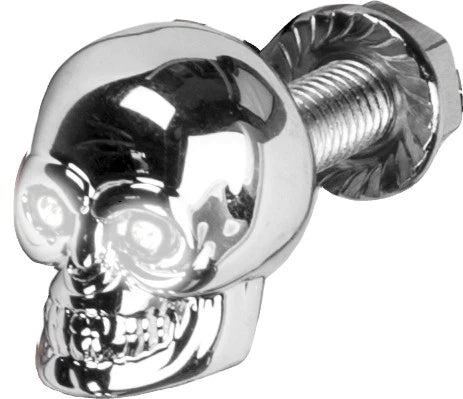 Lighted Skull License Plate Screw with LED Eyes for V-Twin Bikes