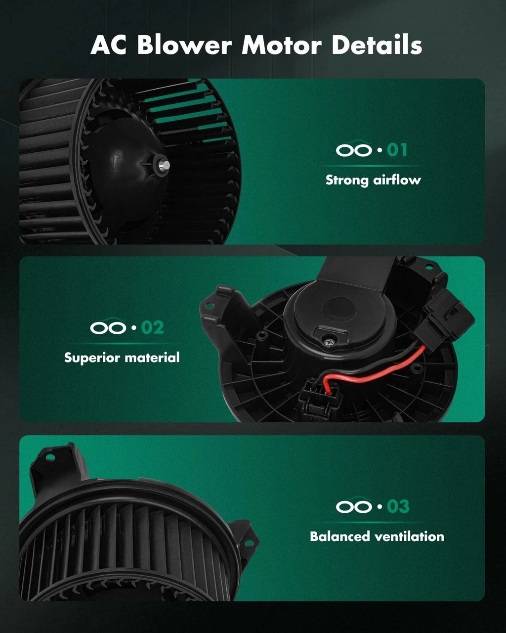 A/C Heater Blower Motor with Fan Cage for Ford Mustang (2005–2009) 700185