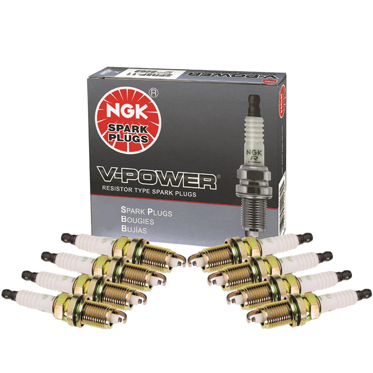 Set of 8 NGK Nickel V-Power Spark Plugs for Dodge Dakota 4.7L V8 (2000–2001)