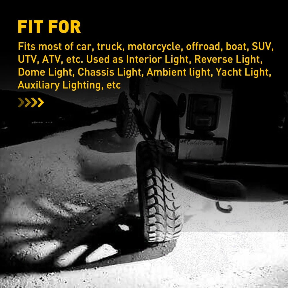 4X White LED Rock Light Pods for SUV Pickup Truck UTV (YYYY–YYYY)